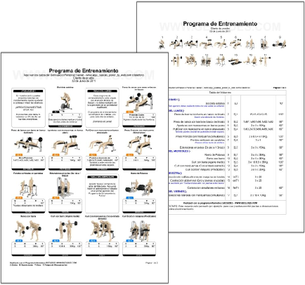 Tabla de entrenamiento